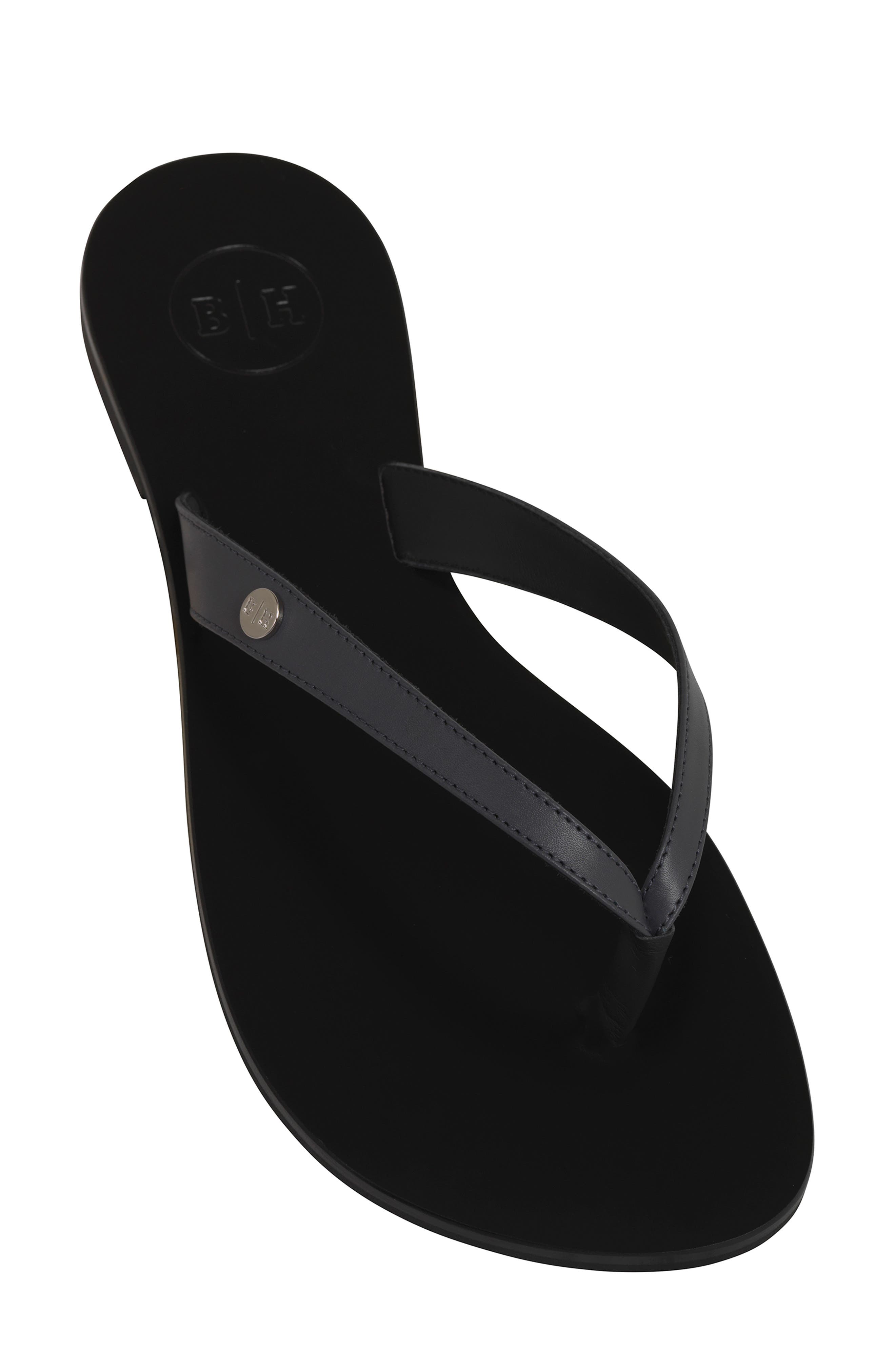 BELLA HA Italian Leather Handmade Flip Flop, Alternate, color, Blackened Pearl
