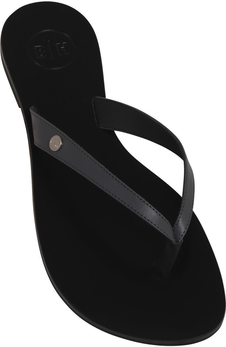 BELLA HA Italian Leather Handmade Flip Flop, Alternate, color, Blackened Pearl