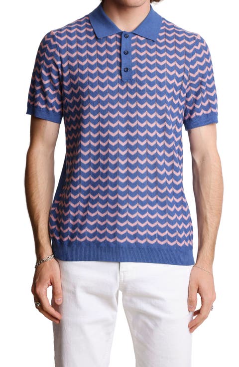 Chevron Open Knit Polo