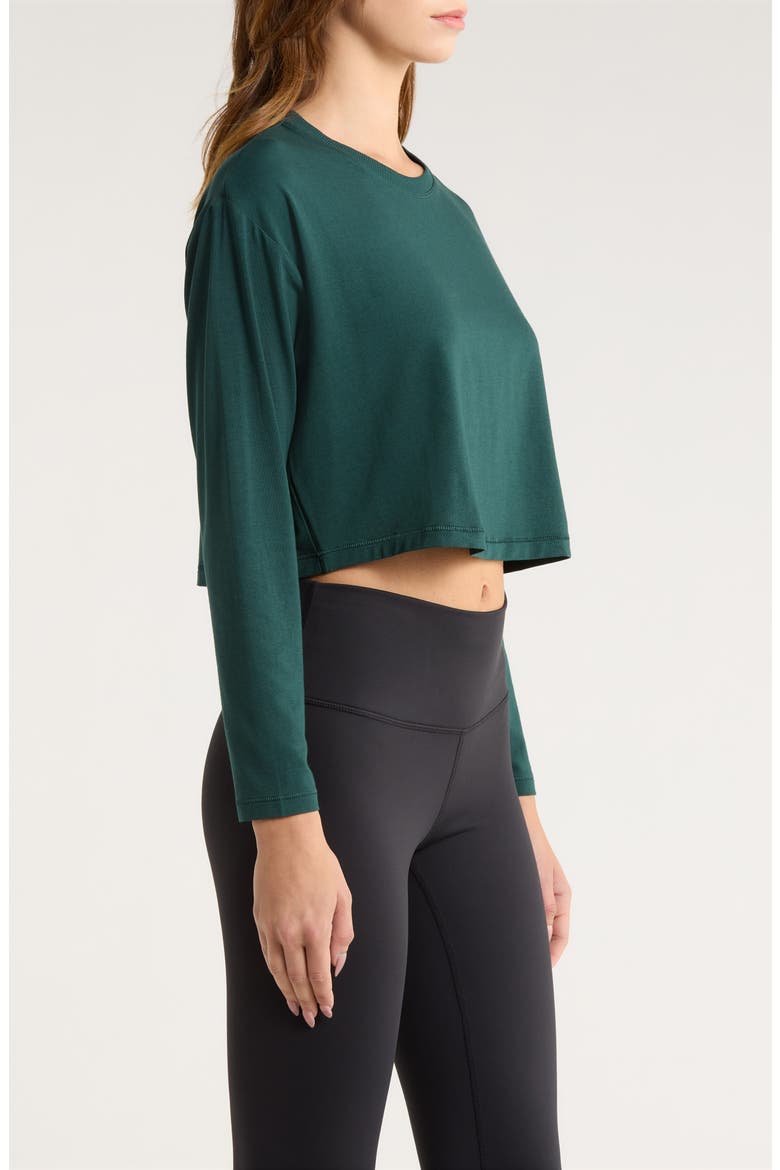 Supernatural Long Sleeve Crop T-Shirt, Alternate, color, MERIDIAN