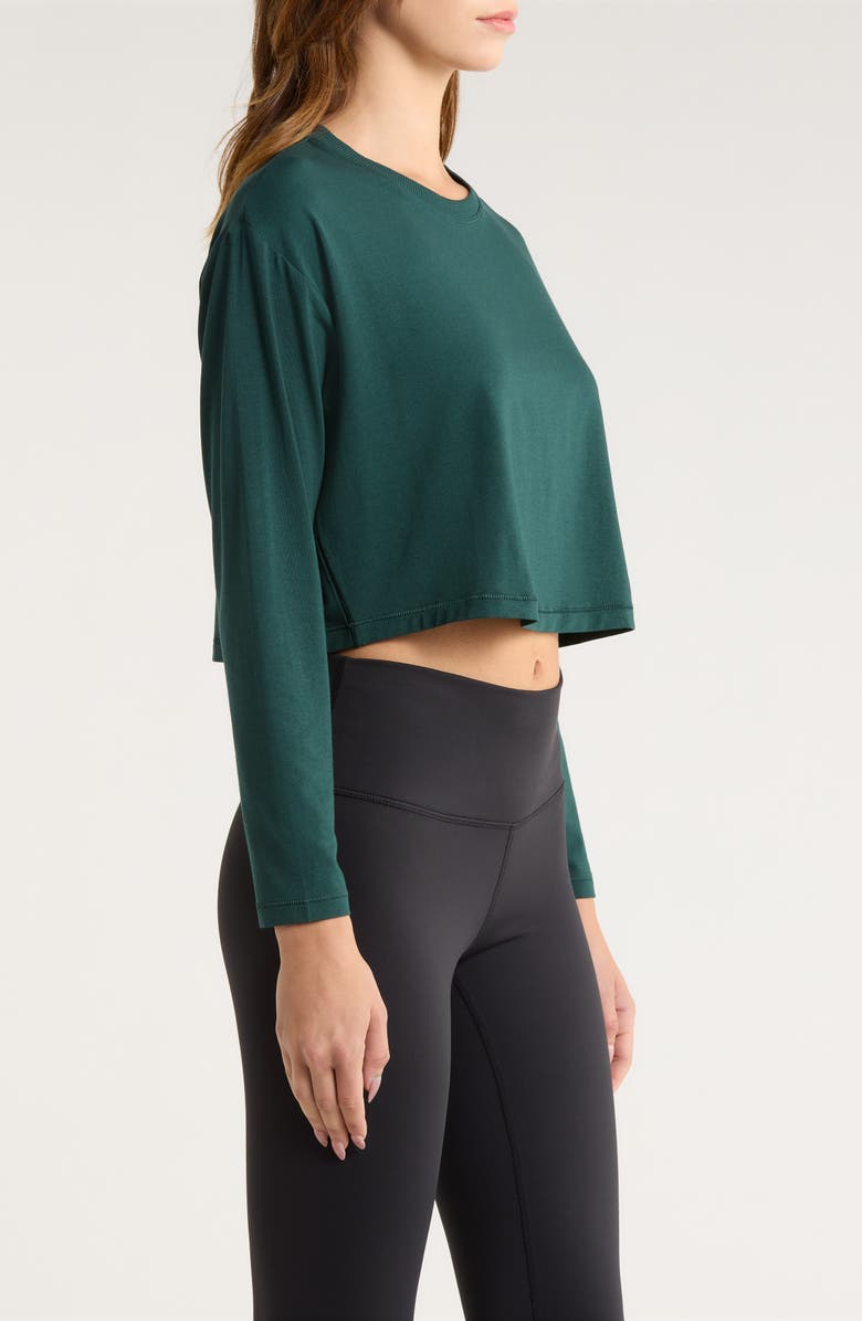 SPANX<sup>®</sup> Supernatural Long Sleeve Crop T-Shirt, Alternate, color, Meridian