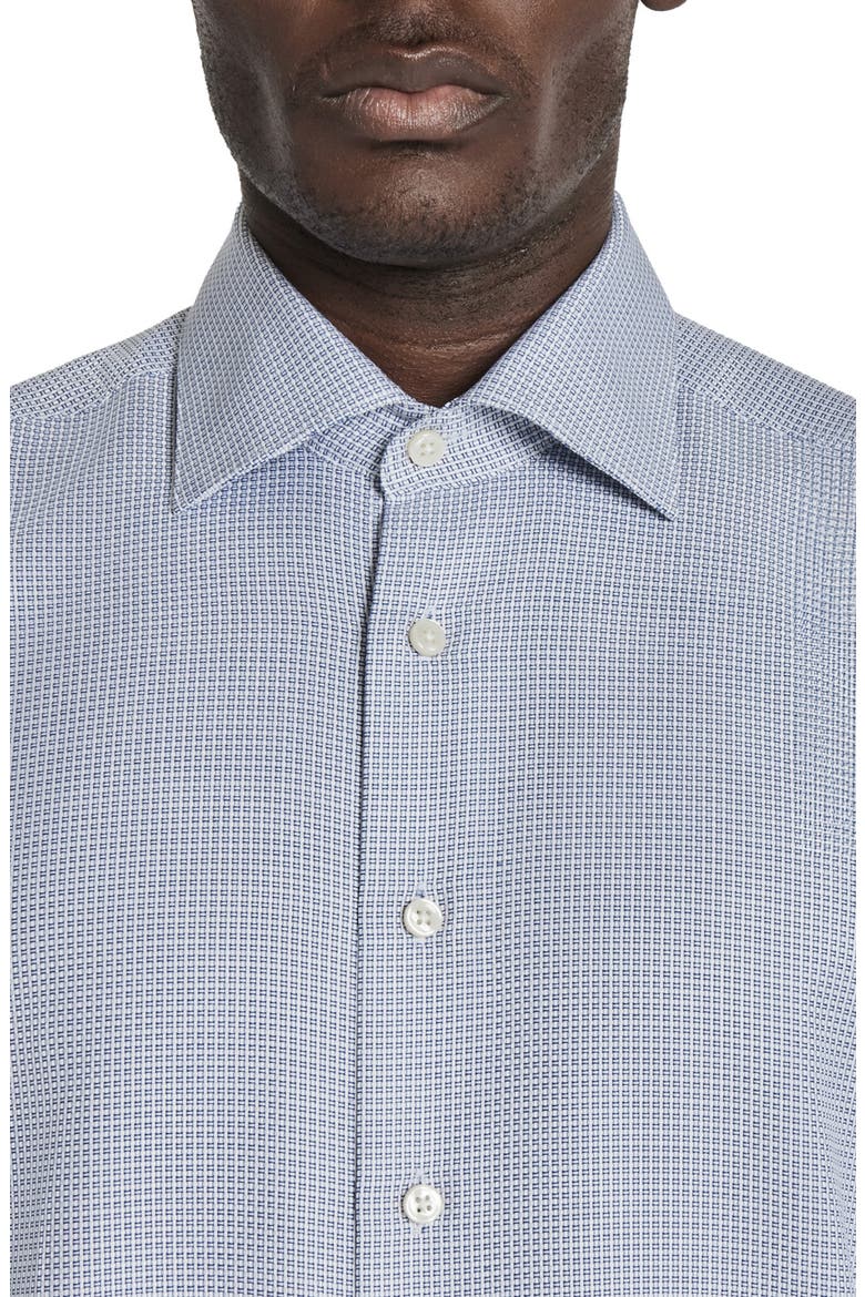 Grosvenor Basket Weave Dress Shirt, Alternate, color, NAVY