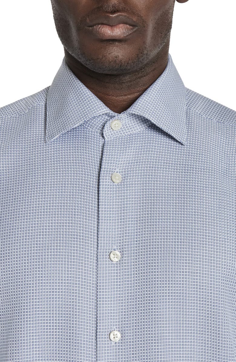 Jack Victor Grosvenor Basket Weave Dress Shirt, Alternate, color, Navy
