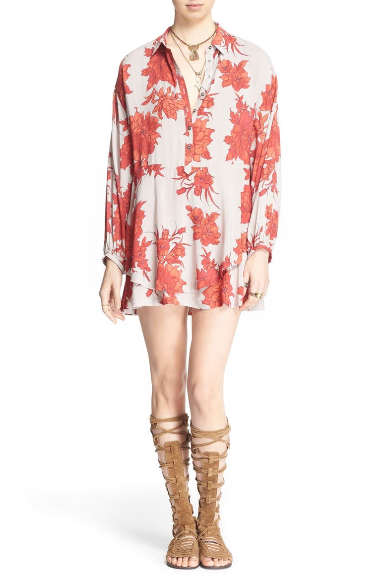 'Shake It' Printed Tunic, Main, color, SAND COMBO