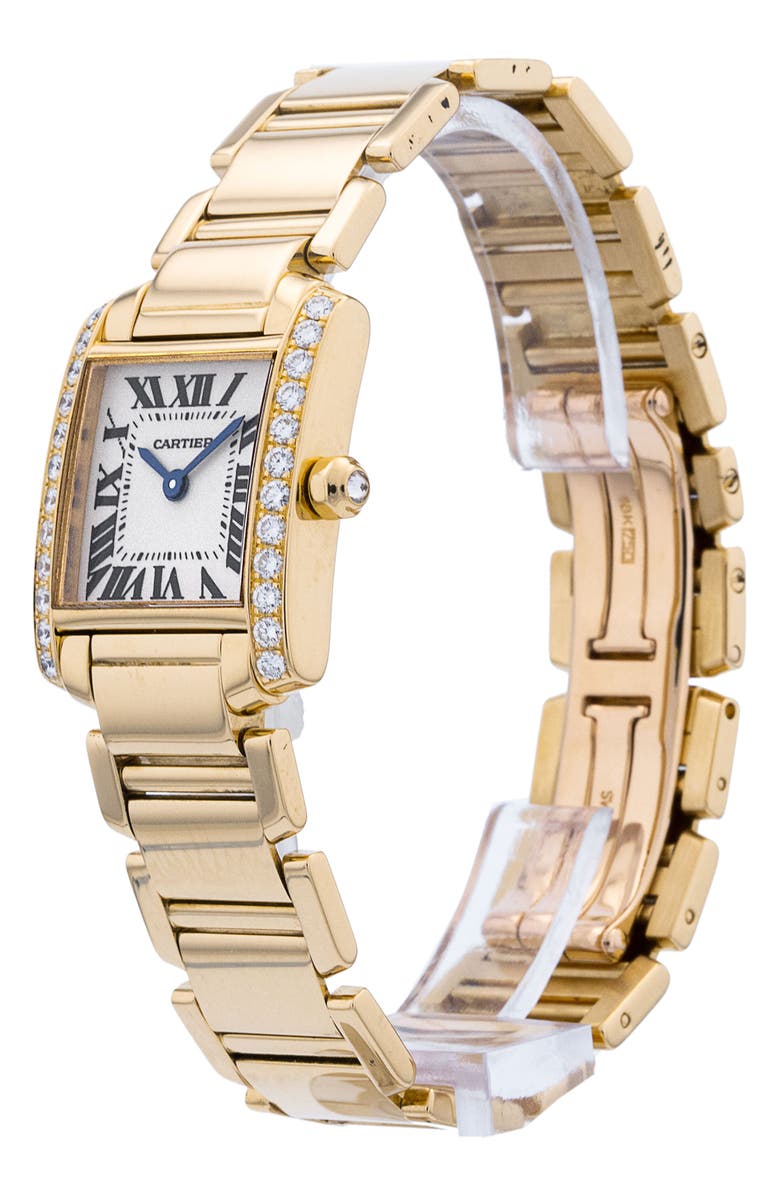 Watchfinder & Co. Cartier Preowned Tank Francaise Diamond Bracelet Watch, 25mm, Alternate, color, 
