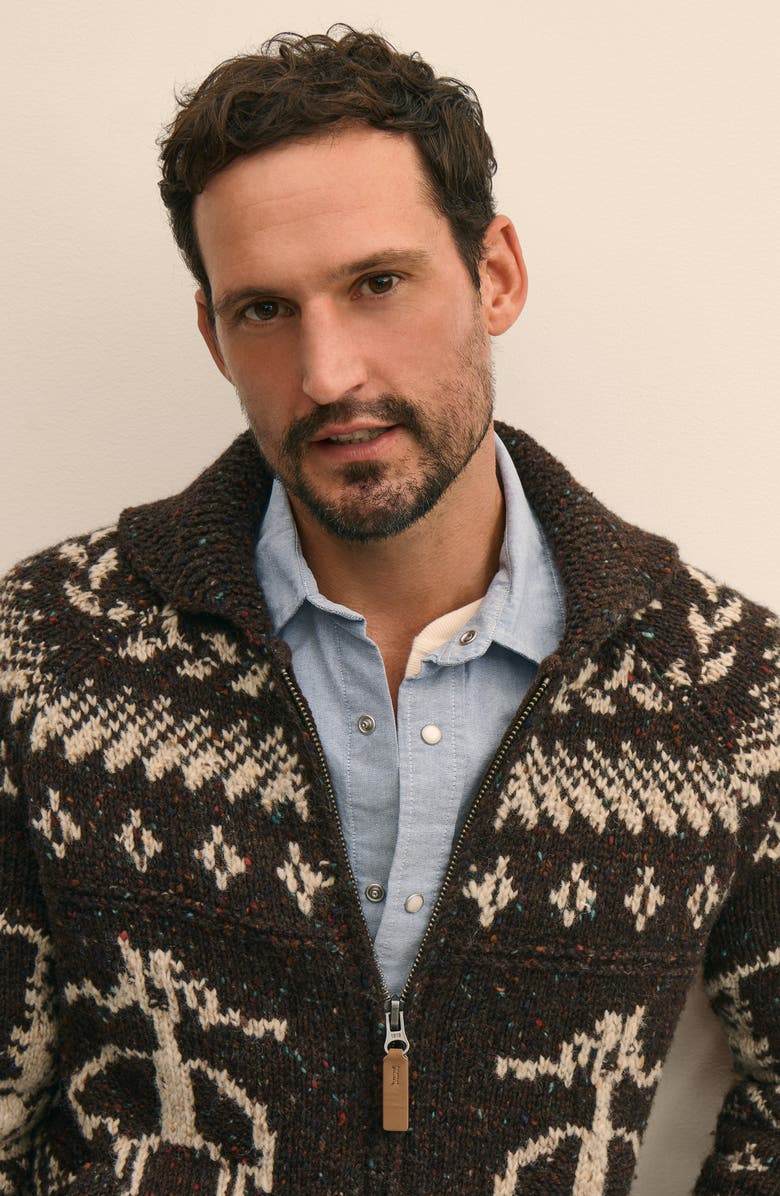 Brooks Brothers Donegal Fair Isle Wool Sweater, Alternate, color, Brownfleecefi