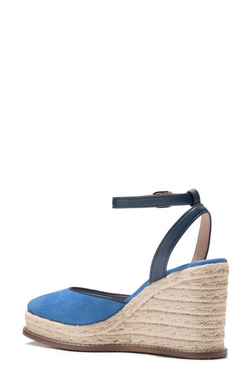Cole Haan Kyra Cloudfeel Wedge Sandal In Dutch Blue Suede/navy Blazer