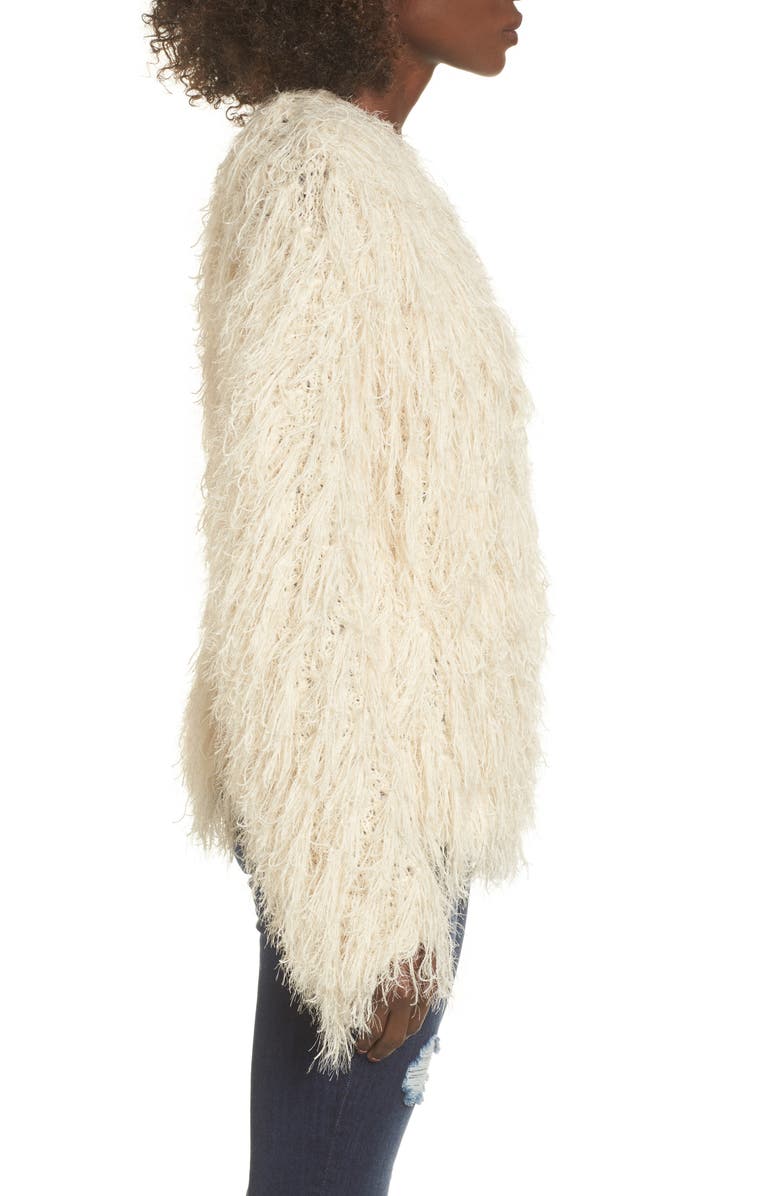 J.O.A. Faux Fur Cardigan, Alternate, color, 