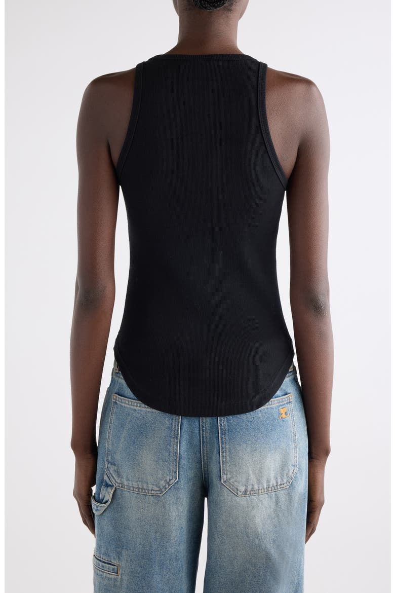 Buckle '90s Stretch Cotton Rib Tank, Alternate, color, BLACK