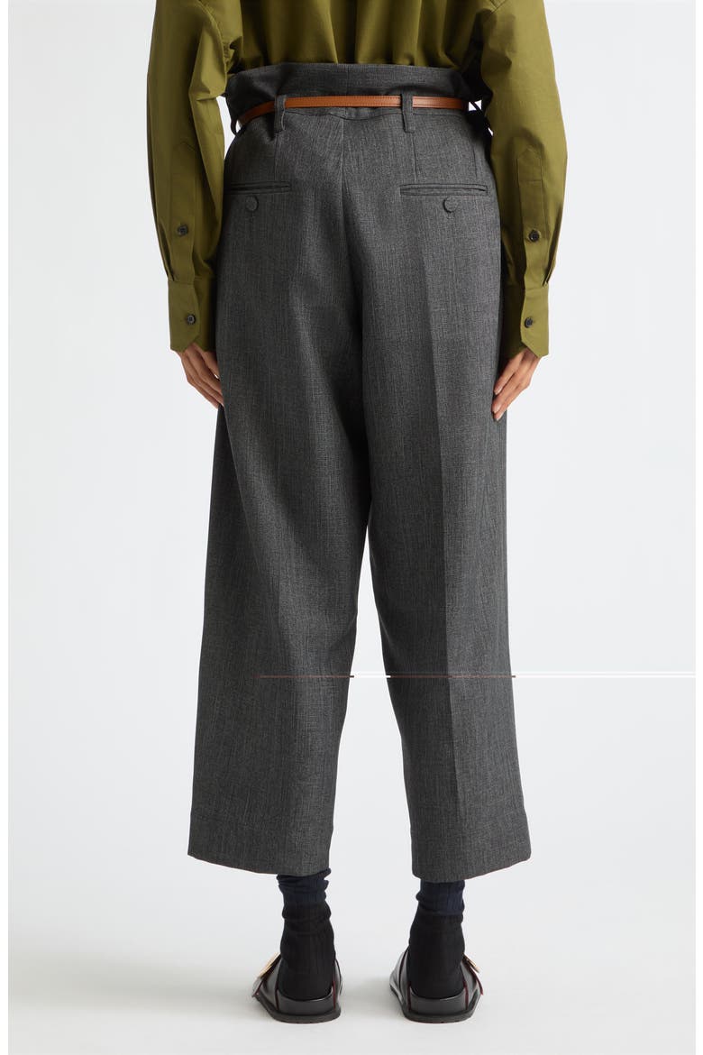 High Waist Wide Leg Trousers, Alternate, color, MELANGE BLACK / WHITE