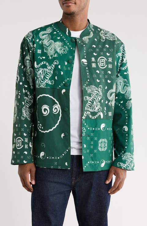 x CLOT Oversize Patchwork Print Cotton Jacket