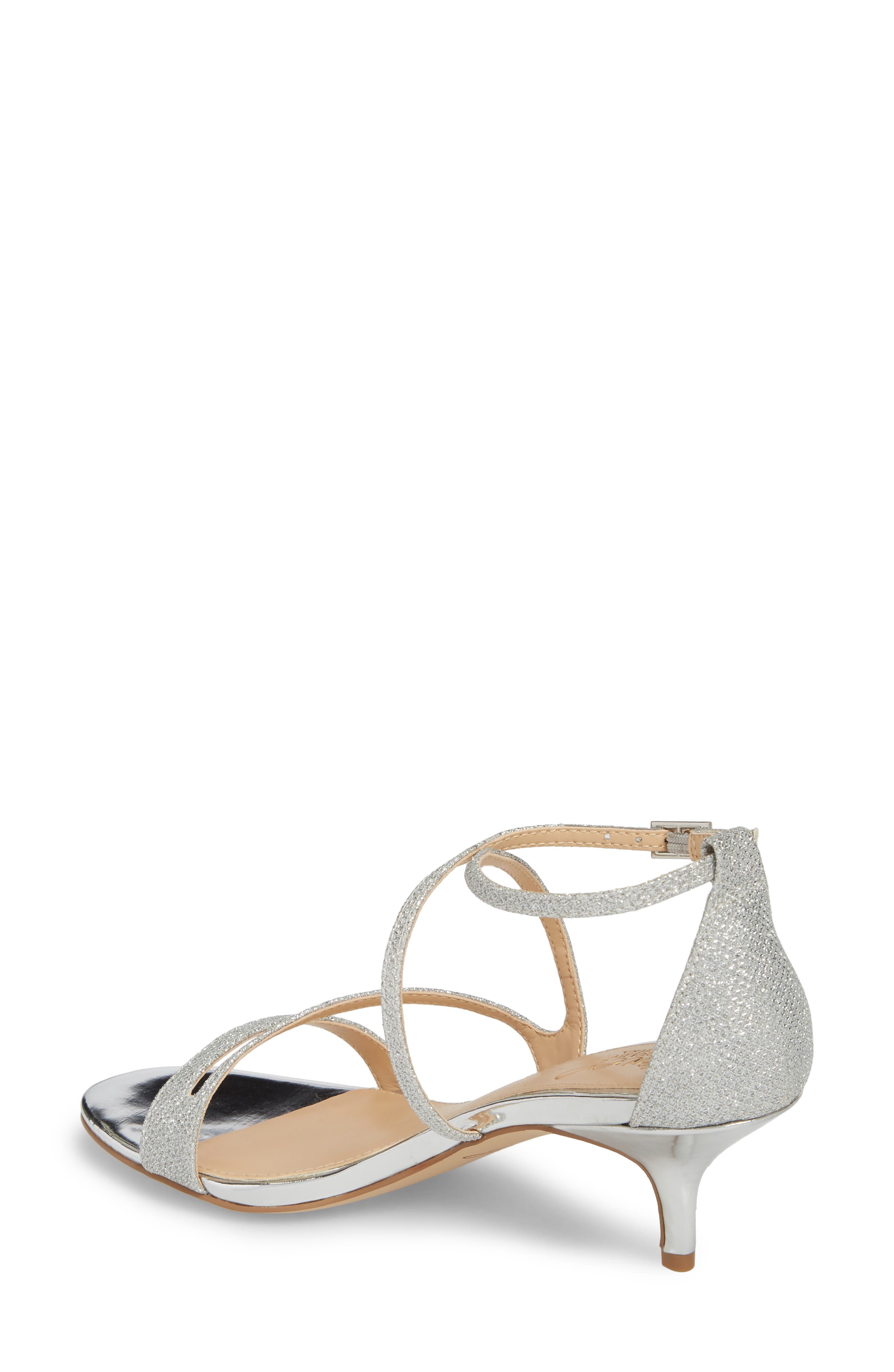 Gal Glitter Kitten Heel Sandal, Alternate, color, SILVER GLITTER FABRIC