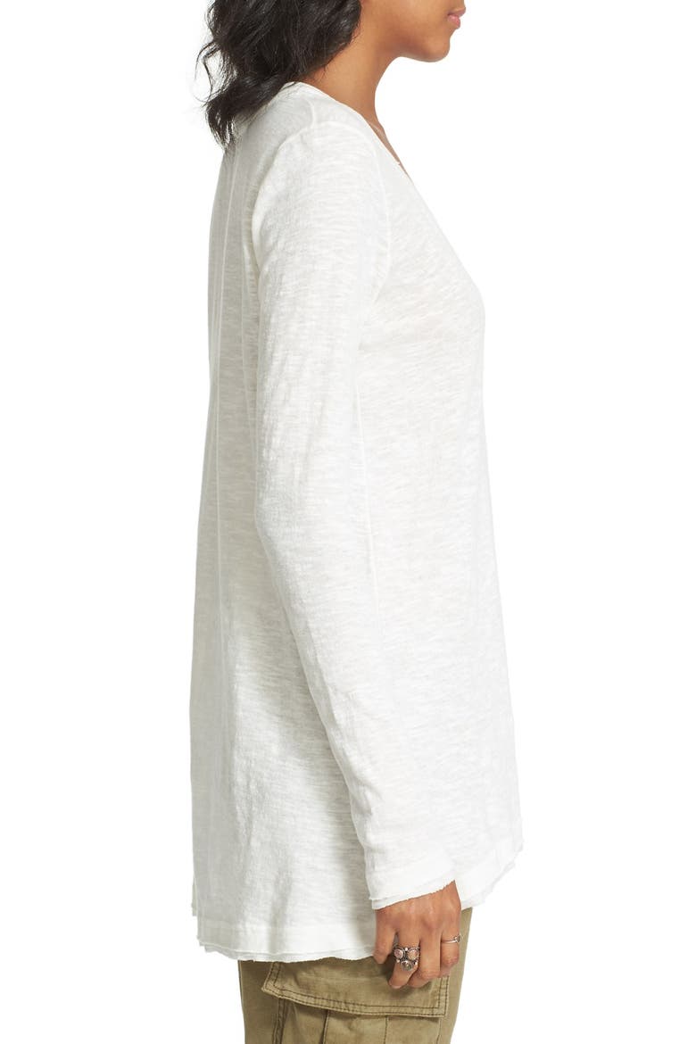 'Anna' Burnout High/Low Tee, Alternate, color, WHITE