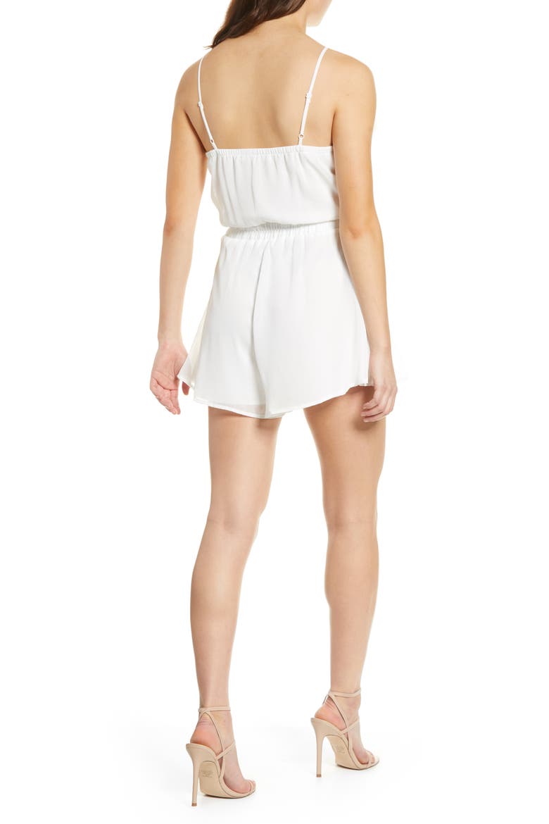 Godet Hem Romper, Alternate, color, WHITE