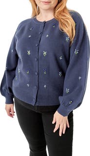 English Factory Beaded Floral Cardigan