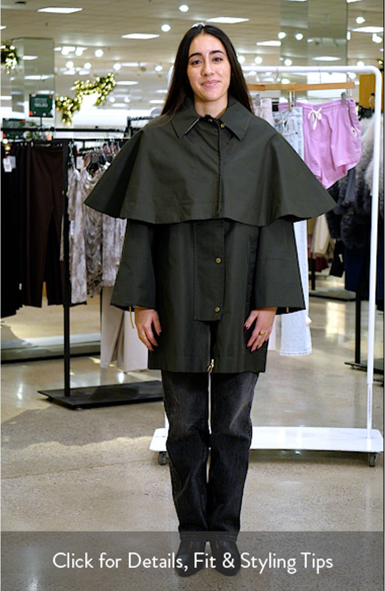 Fia Water Resistant Caped Twill Jacket, sales video thumbnail