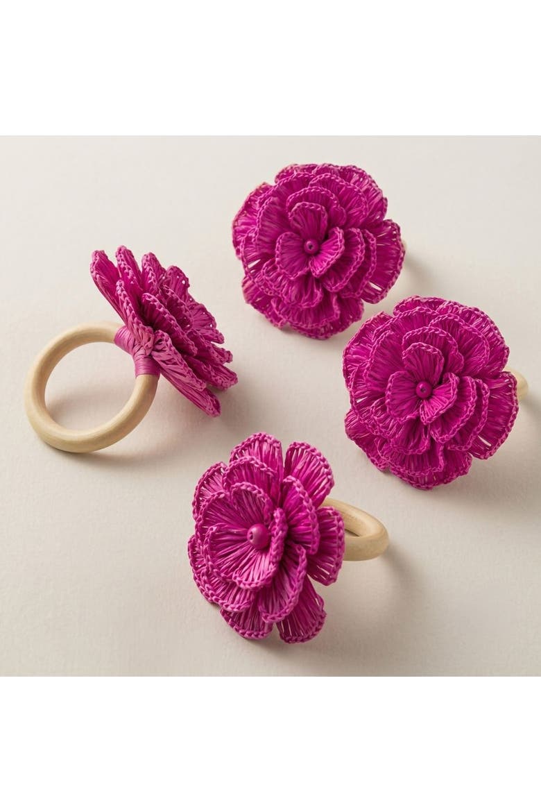 Buriti Flower Napkin Ring, Alternate, color, Fuchsia Pink