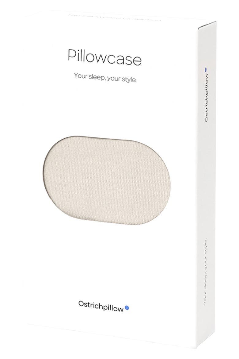 Memory Foam Bed Pillow Pillowcase, Main, color, LIGHT BEIGE