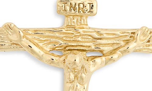 American Exchange Stainless Steel Crucifix Pendant Necklace In Gold