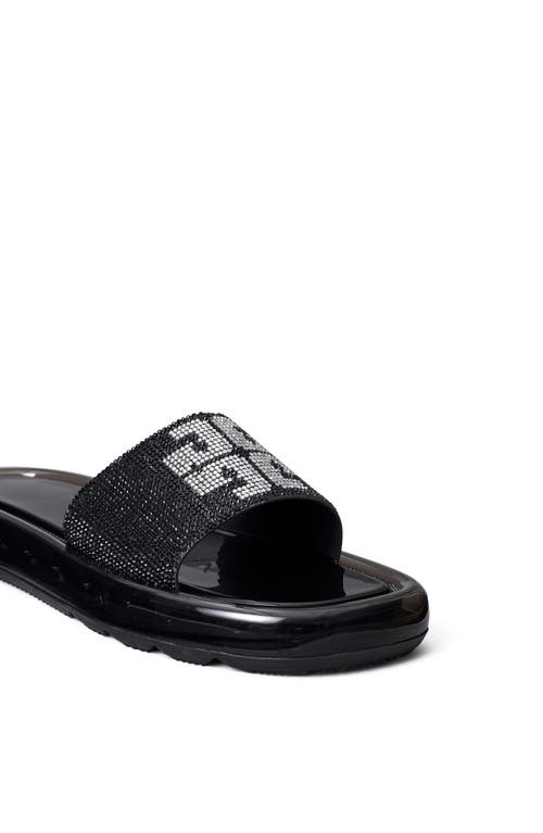 Tory Burch Crystal Bubble Jelly Slide Sandal In Black