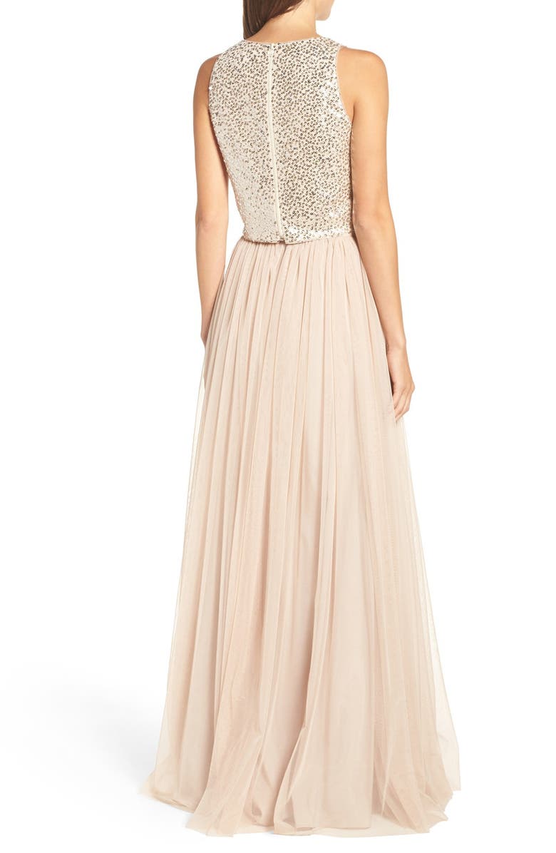 Adrianna Papell Sequin Two Piece Gown, Alternate, color,