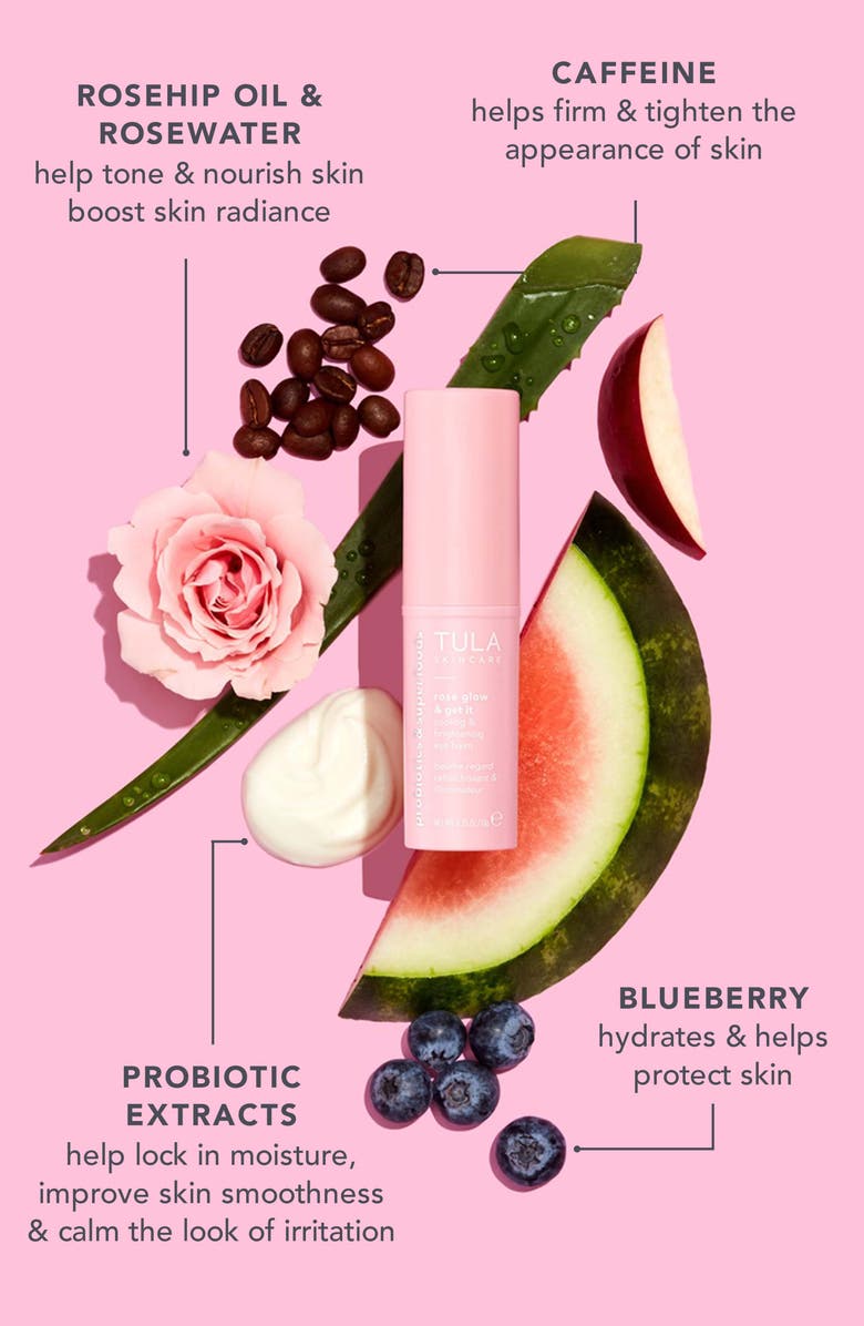 TULA Skincare Rose Glow & Get It Cooling & Brightening Eye Balm, Alternate, color,