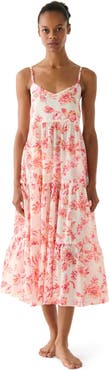 Kate Spade New York Floral Toile Tier Cover Up Maxi Dress Swim