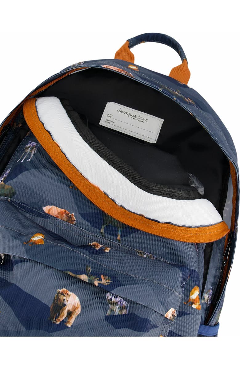 Deux par Deux Boy's Backpack Navy Printed Mountains Animals, Alternate, color,
