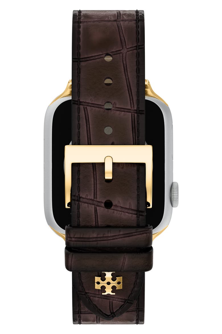 The Kira Leather 18mm Apple Watch® Watchband, Alternate, color, BROWN