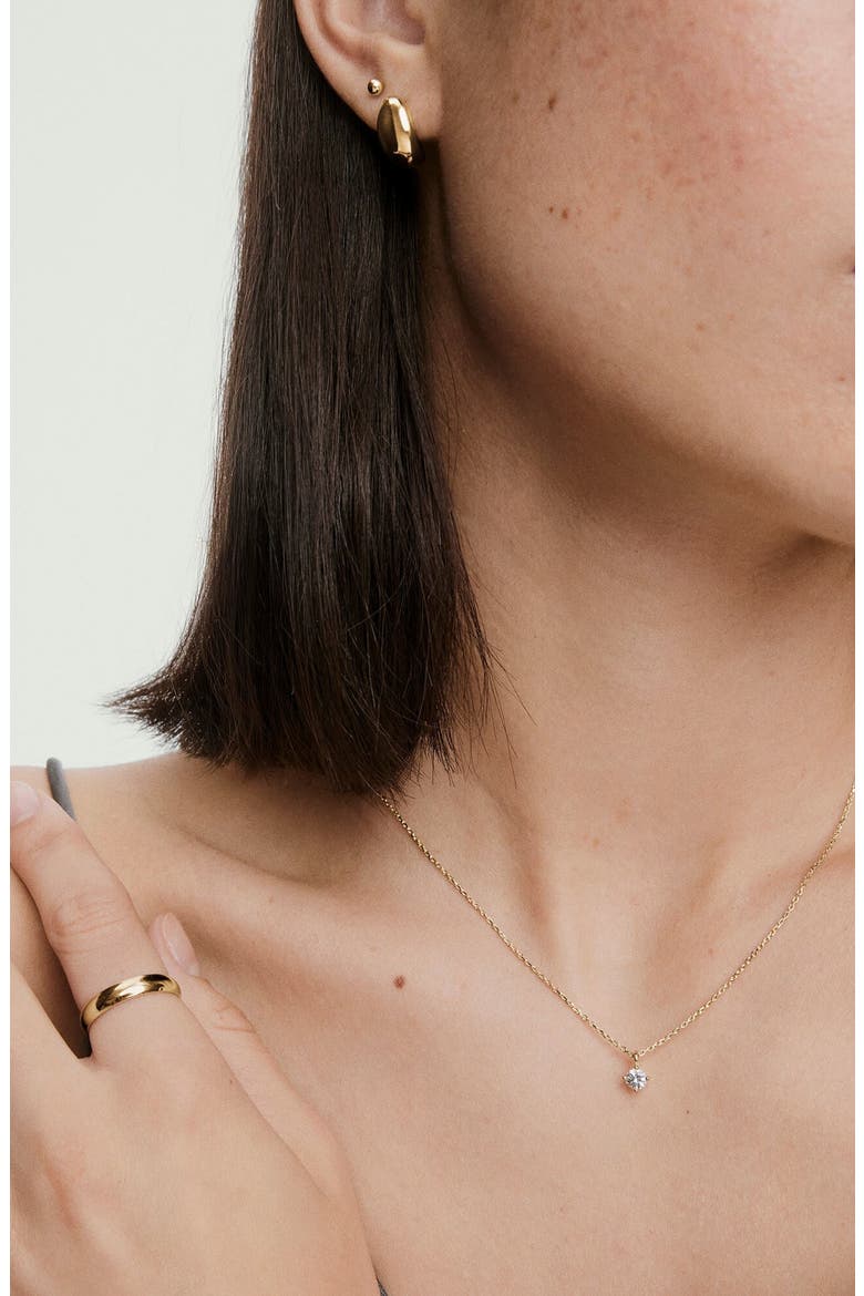 Round Sapphire Necklace, Alternate, color, Gold