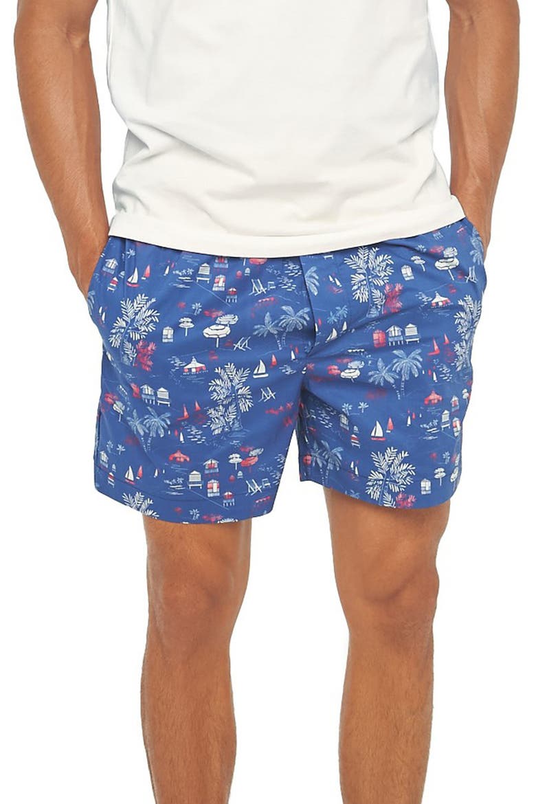 Ben St. Tropez Pajama Shorts, Main, color, BLUE