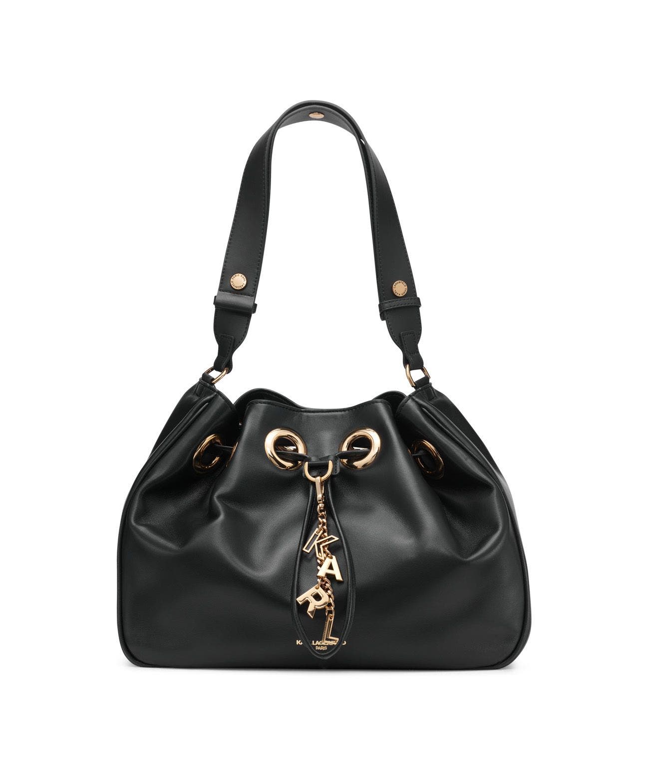 KARL LAGERFELD PARIS Desiree Large Leather Hobo, Main, color, 
