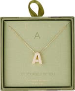 Leith Pavé Cubic Zirconia Initial Pendant Necklace