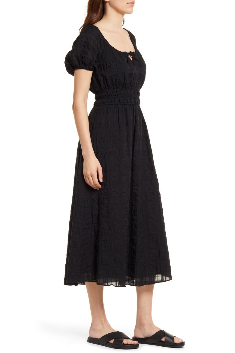 Check Seersucker Sophia Dress, Alternate, color, TRUE BLACK