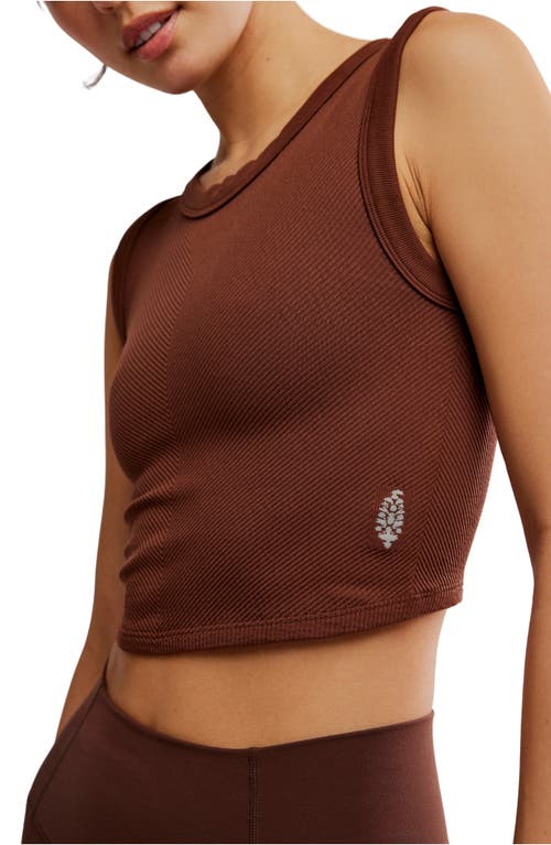 Free People Fp Movement Free Throw Crop Muscle Tank Top In Brown