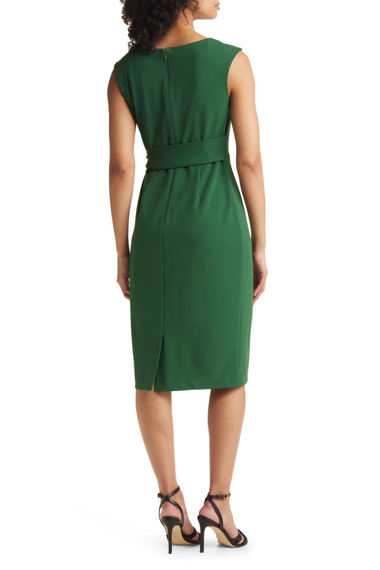 Cap Sleeve Side Tie Sheath Dress, Alternate, color, FOREST