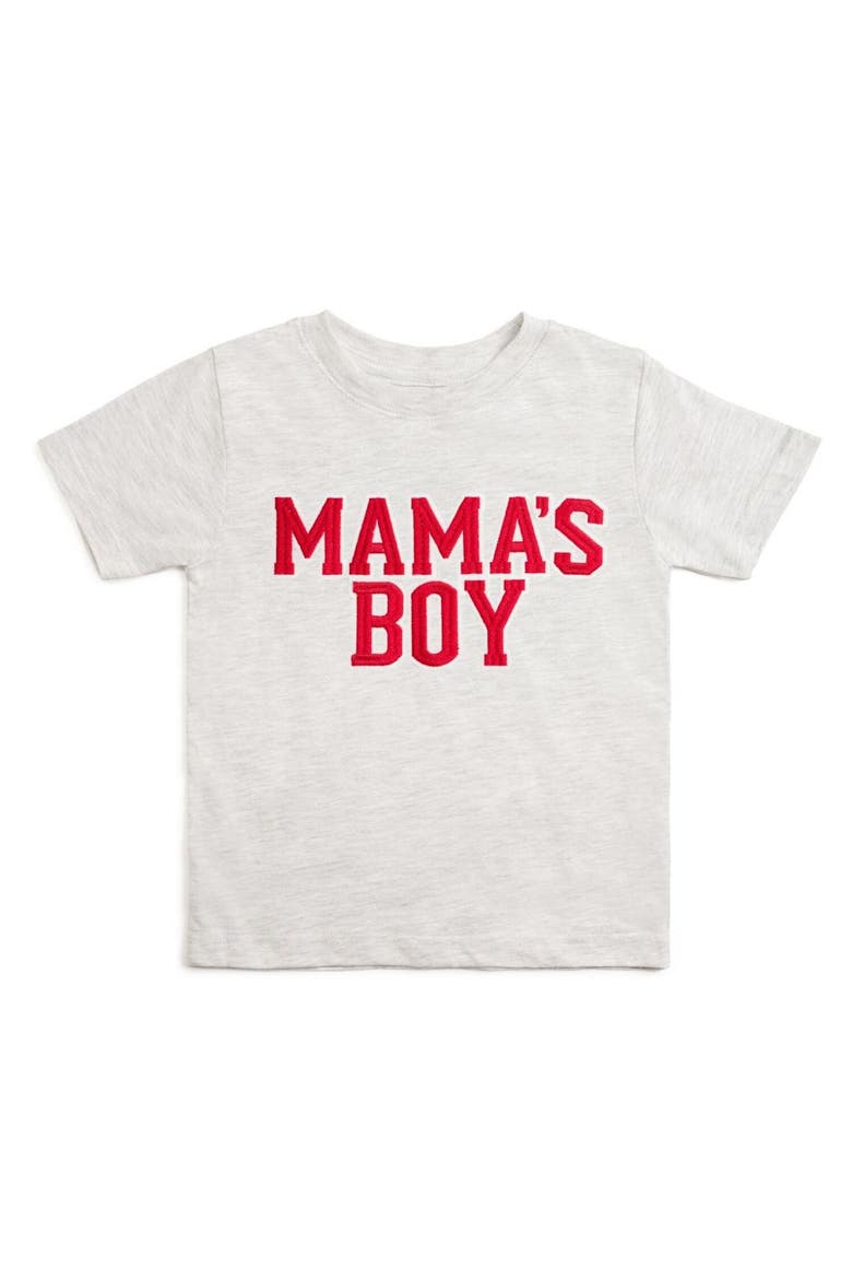 Mama's Boy Varsity Patch Short Sleeve T-Shirt, Main, color, Ash