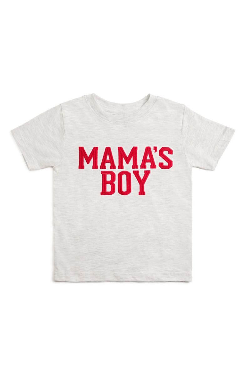 Sweet Wink Mama
s Boy Varsity Patch Valentine
s Day Short Sleeve T-Shirt, Main, color, Ash
