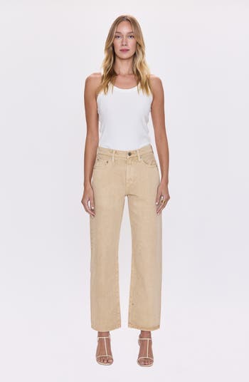 Lexi Mid Rise Bowed Straight Leg Jeans