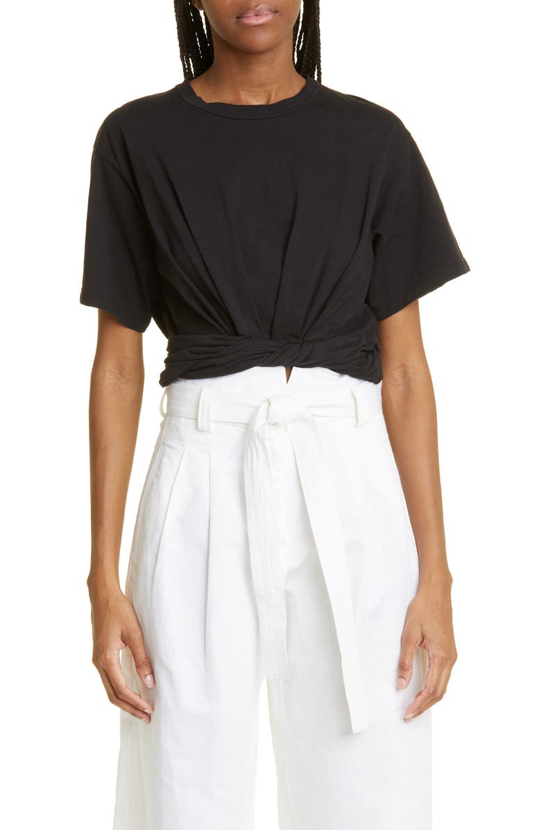 A.L.C. Mimi Gathered Crop T-Shirt, Main, color,