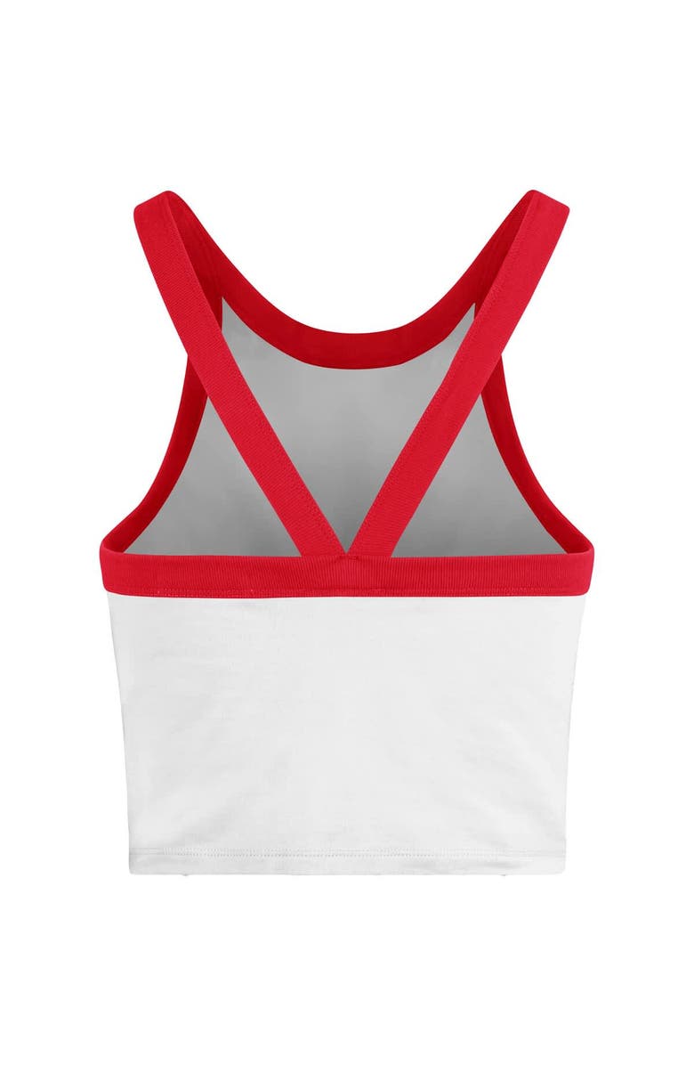 '47 Women's '47 White Ohio State Buckeyes Energize Sporty Cropped Racerback Tank Top, Alternate, color,