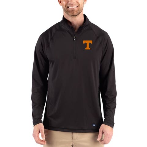 Men's Cutter & Buck Black Tennessee Volunteers Prospect Recycled Featherlight Stretch Quarter-Zip Top