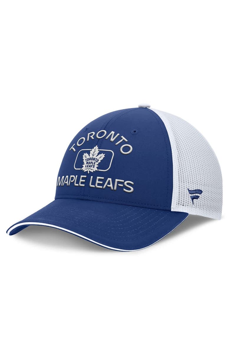 FANATICS Men's Fanatics Blue/White Toronto Maple Leafs Authentic Pro Rink Trucker Hat, Main, color, Blue