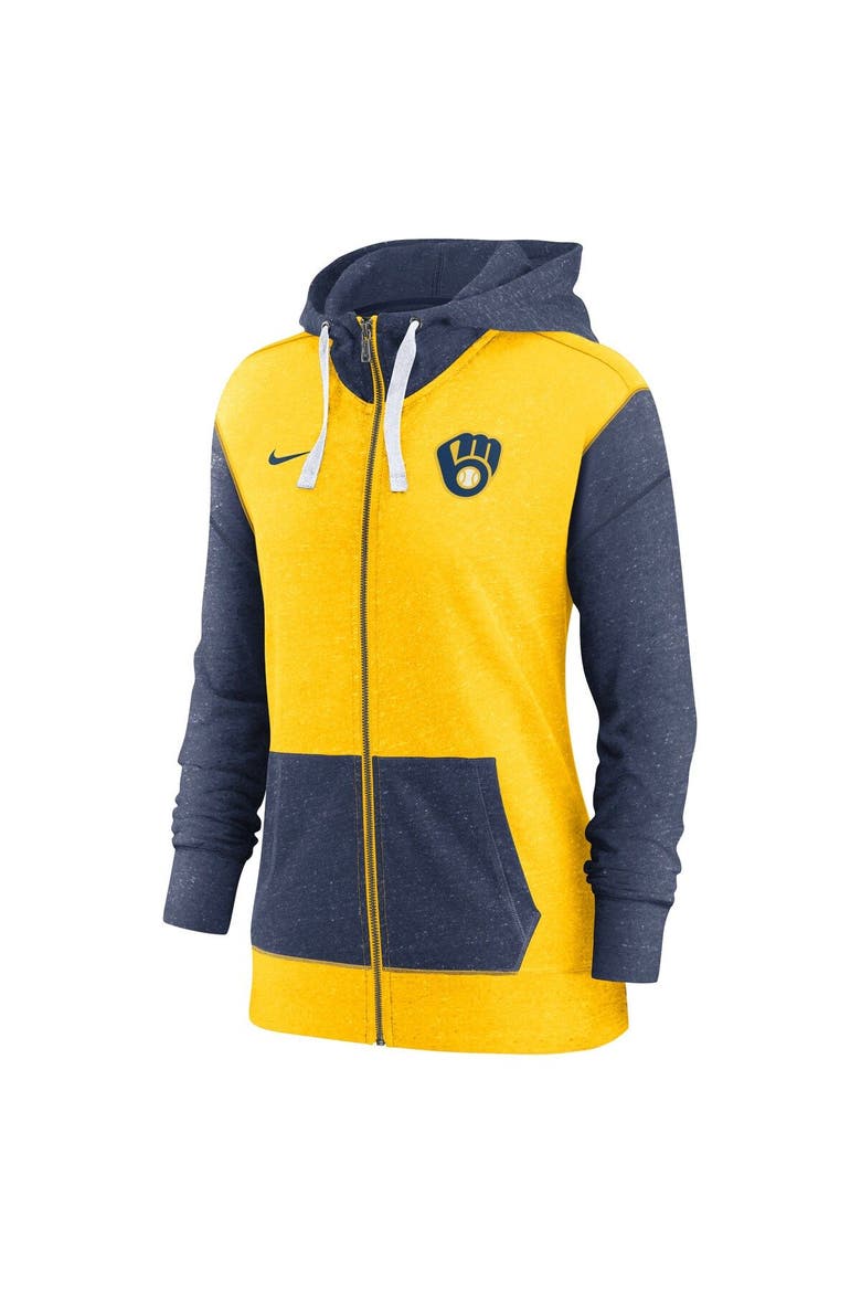Women's Nike Gold Milwaukee Brewers Full-Zip Hoodie, Alternate, color, Gold