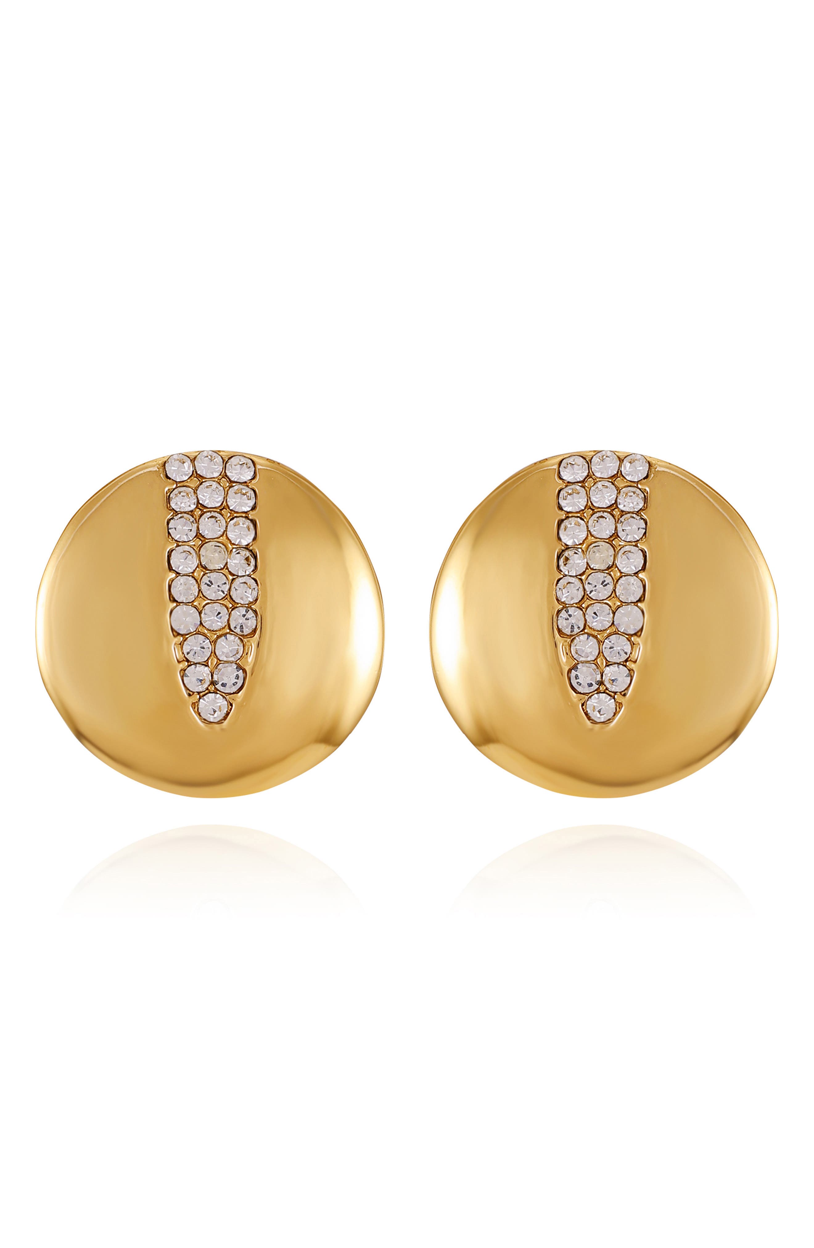 Vince Camuto Pavé Crystal Disc Drop Earrings