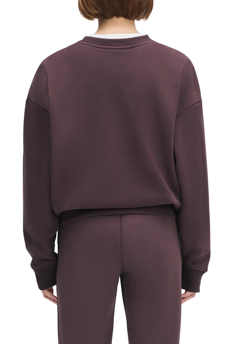 Collegiate Cotton Blend Sweatshirt, Alternate, color, BURGUNDY/ GARDENIA