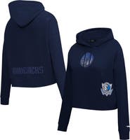 PRO STANDARD Women's Pro Standard Navy Dallas Mavericks Jewels Cropped Pullover Hoodie