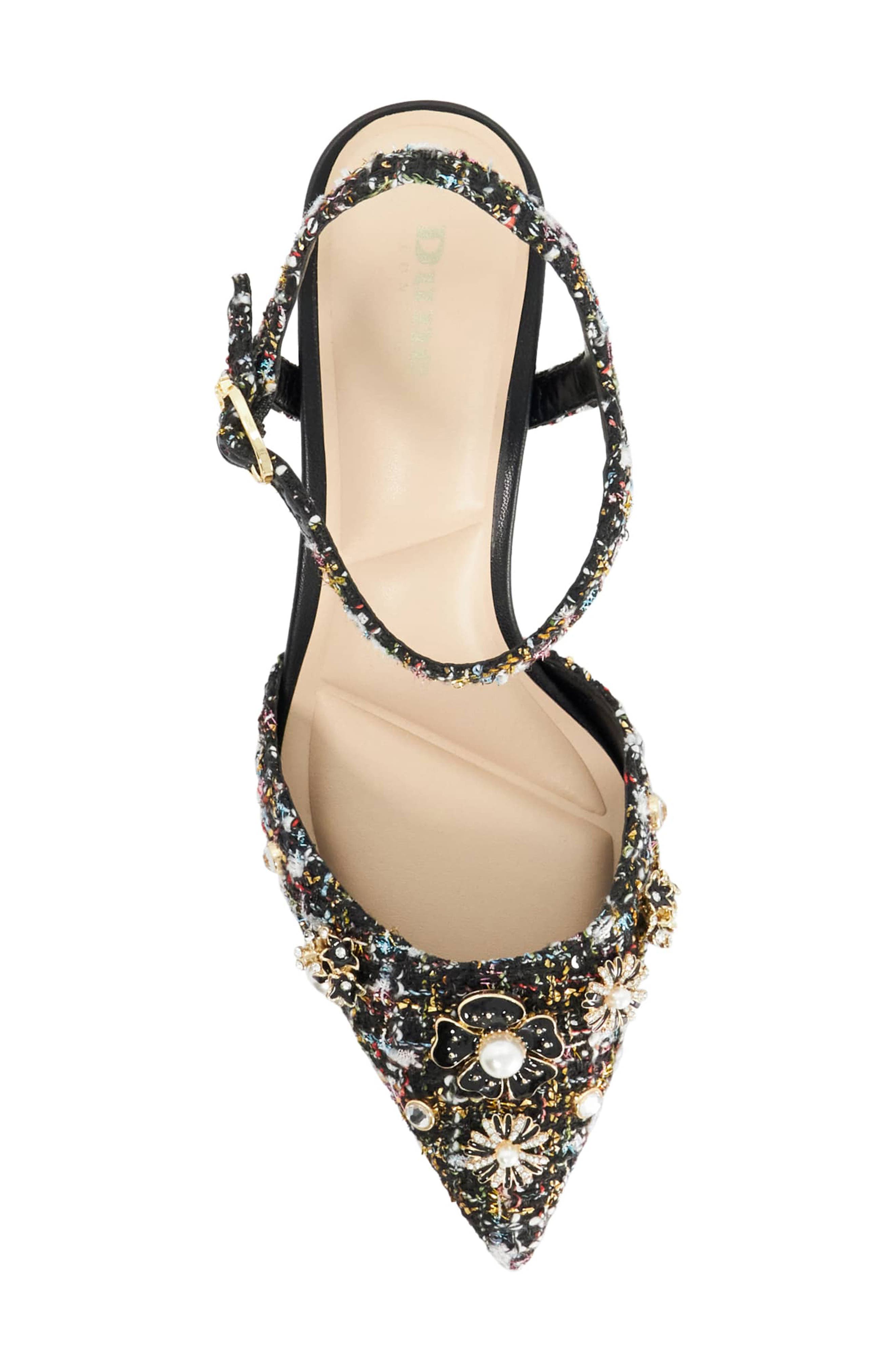 Cultivating Embellished Pointed Toe Pump, Alternate, color, BLACK