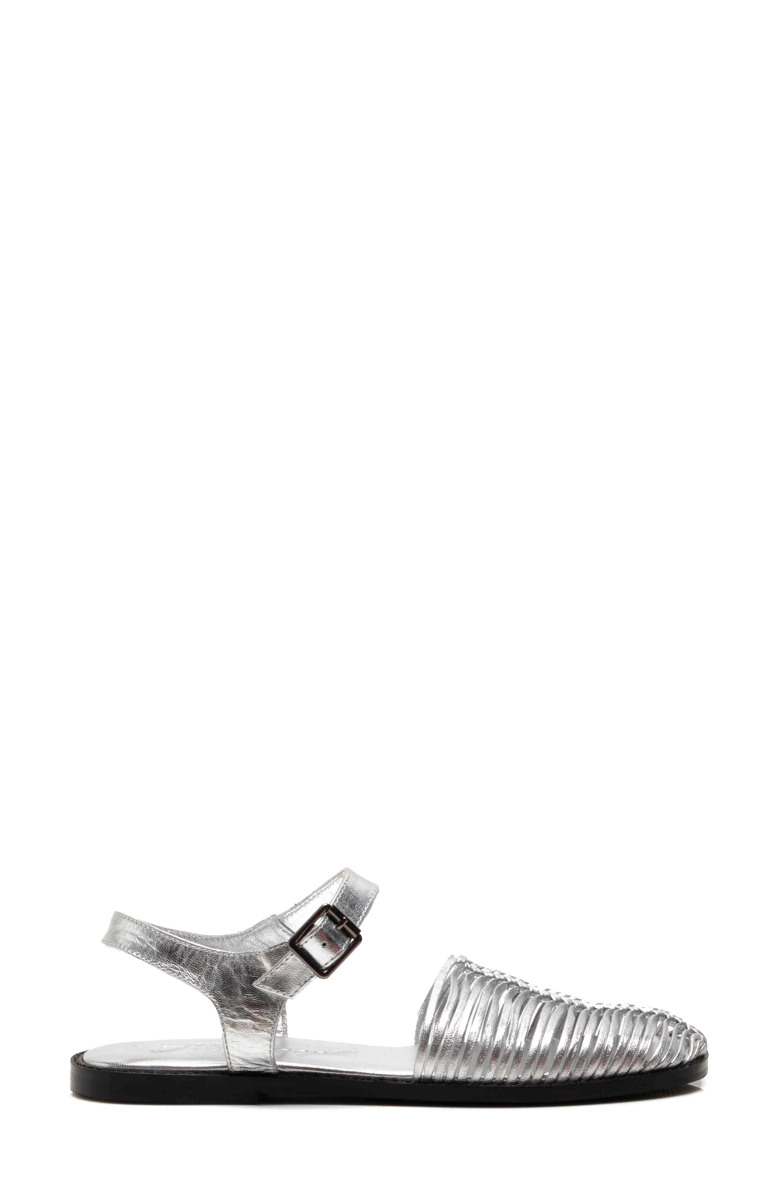 Free People Frankie Fisherman Sandal, Alternate, color, Chrome Metallic