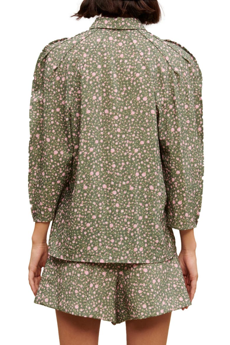 Cakita Floral Volume Sleeve Blouse, Alternate, color, ROSES BUTTON